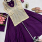 Embroidered Chinon Silk Palazzo Suit Set