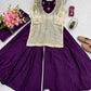Embroidered Chinon Silk Palazzo Suit Set