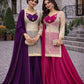 Embroidered Chinon Silk Palazzo Suit Set