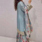 Embroidered Chinon Silk Palazzo Suit Set