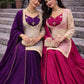 Embroidered Chinon Silk Palazzo Suit Set
