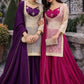 Embroidered Chinon Silk Palazzo Suit Set