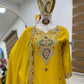 Embroidered Chinon Silk Sharara Suit
