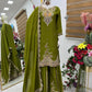 Embroidered Chinon Silk Sharara Suit