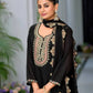 Embroidered Chinon Silk Sharara Suit Set