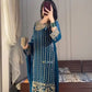 Embroidered Chinon Silk Suit Set