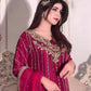 Embroidered Chinon Silk Suit Set