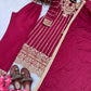 Embroidered Chinon Silk Suit Set