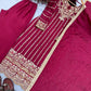 Embroidered Chinon Silk Suit Set
