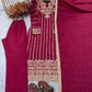 Embroidered Chinon Silk Suit Set