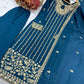 Embroidered Chinon Silk Suit Set
