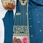 Embroidered Chinon Silk Suit Set