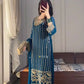 Embroidered Chinon Silk Suit Set