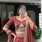Embroidered Chocolate Crush Lehenga Choli Set with Dupatta