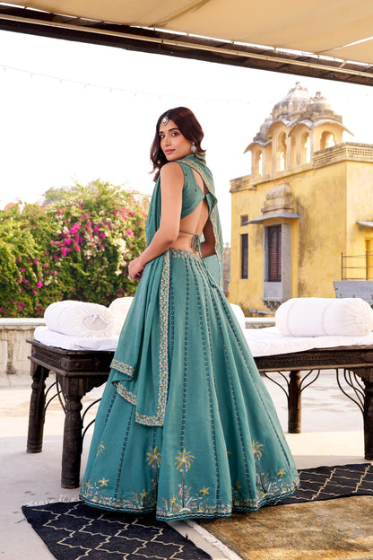 Embroidered Chocolate Crush Lehenga Choli Set with Dupatta