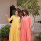 Embroidered Cotton Anarkali Kurti Pant Set for Festive and Casual Wear