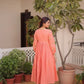 Embroidered Cotton Anarkali Kurti Pant Set for Festive and Casual Wear