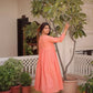 Embroidered Cotton Anarkali Kurti Pant Set for Festive and Casual Wear