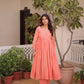 Embroidered Cotton Anarkali Kurti Pant Set for Festive and Casual Wear
