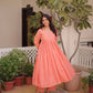 Embroidered Cotton Anarkali Kurti Pant Set for Festive and Casual Wear