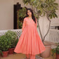 Embroidered Cotton Anarkali Kurti Pant Set for Festive and Casual Wear