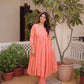 Embroidered Cotton Anarkali Kurti Pant Set for Festive and Casual Wear