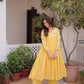 Embroidered Cotton Anarkali Kurti Pant Set for Festive and Casual Wear