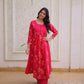 Embroidered Cotton Anarkali Kurti Pant Set for Festive and Casual Wear