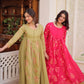 Embroidered Cotton Anarkali Kurti Pant Set for Festive and Casual Wear