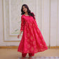 Embroidered Cotton Anarkali Kurti Pant Set for Festive and Casual Wear