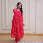 Embroidered Cotton Anarkali Kurti Pant Set for Festive and Casual Wear
