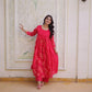 Embroidered Cotton Anarkali Kurti Pant Set for Festive and Casual Wear