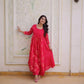 Embroidered Cotton Anarkali Kurti Pant Set for Festive and Casual Wear
