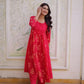 Embroidered Cotton Anarkali Kurti Pant Set for Festive and Casual Wear