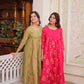 Embroidered Cotton Anarkali Kurti Pant Set for Festive and Casual Wear