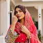 Embroidered Cotton Denim Kurti Pant Dupatta Set