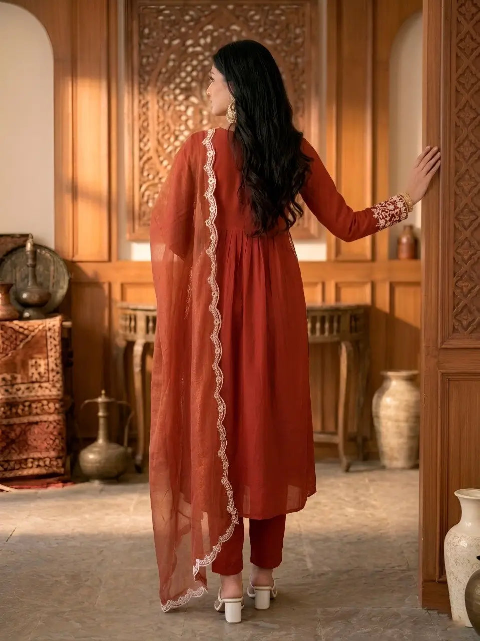 Embroidered Cotton Suit Set for Festive and Family Functions