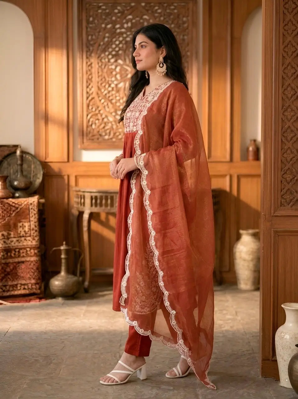 Embroidered Cotton Suit Set for Festive and Family Functions