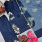 Embroidered Crepe Palazzo Set with Organza Dupatta