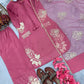 Embroidered Crepe Palazzo Set with Organza Dupatta
