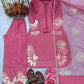 Embroidered Crepe Palazzo Set with Organza Dupatta