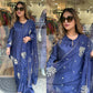 Embroidered Crepe Palazzo Set with Organza Dupatta
