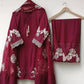 Embroidered Crepe Palazzo Set with Organza Dupatta