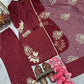 Embroidered Crepe Palazzo Set with Organza Dupatta