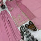 Embroidered Crepe Sharara Suit with Georgette Dupatta