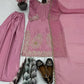Embroidered Crepe Sharara Suit with Georgette Dupatta