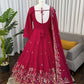 Embroidered Crepe Silk Anarkali Set
