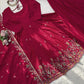 Embroidered Crepe Silk Anarkali Set
