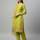 Embroidered Crepe Silk Kurti Farshi Pant Set with Dupatta