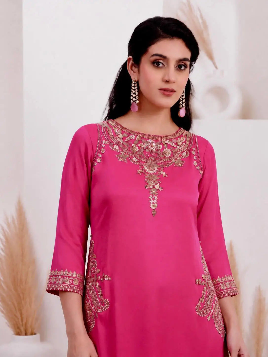 Embroidered Crepe Silk Sharara Set